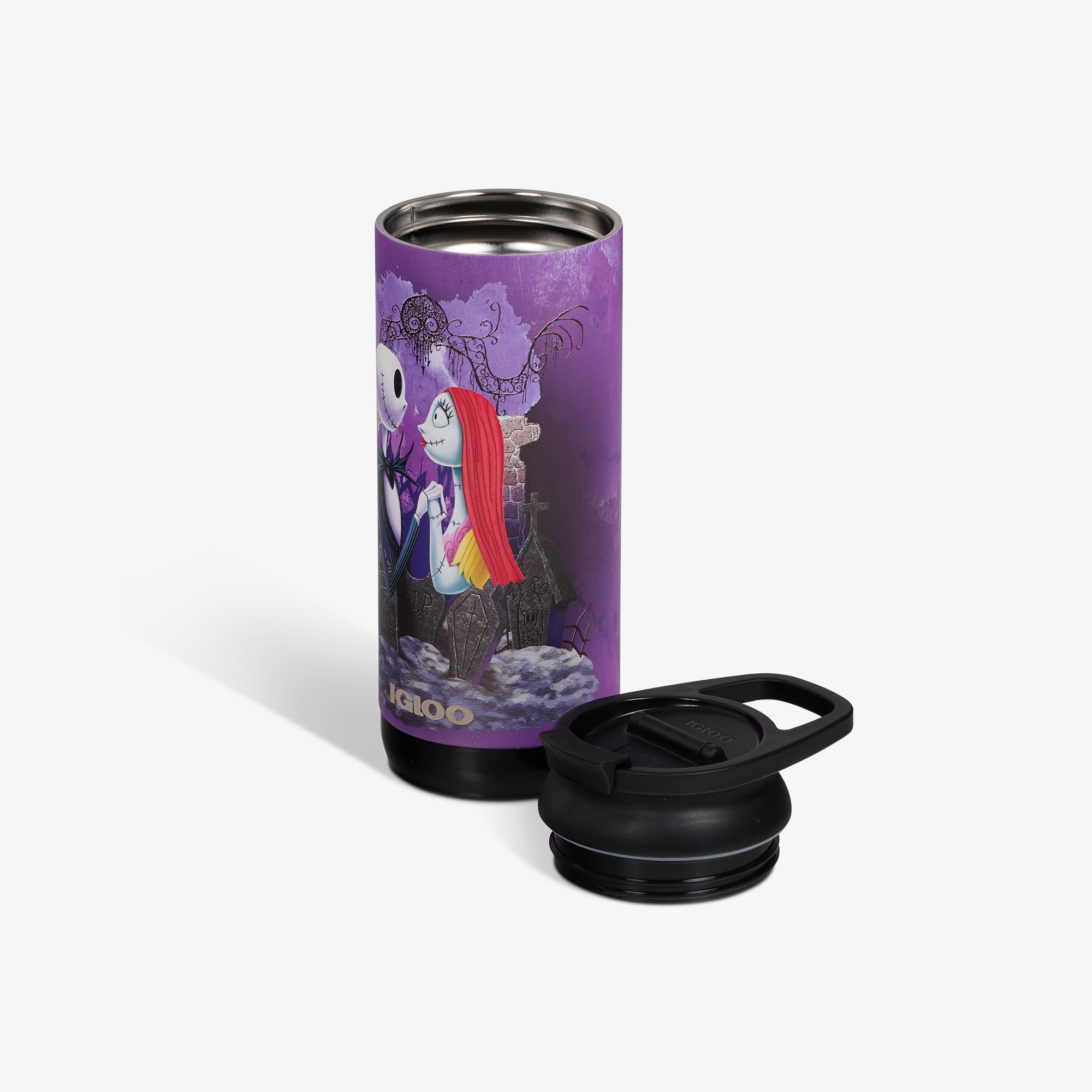 Disney Tim Burton’s The Nightmare Before Christmas Jack Skellington & Sally 16 Oz Flip ‘n’ Sip Tumbler - Image 3