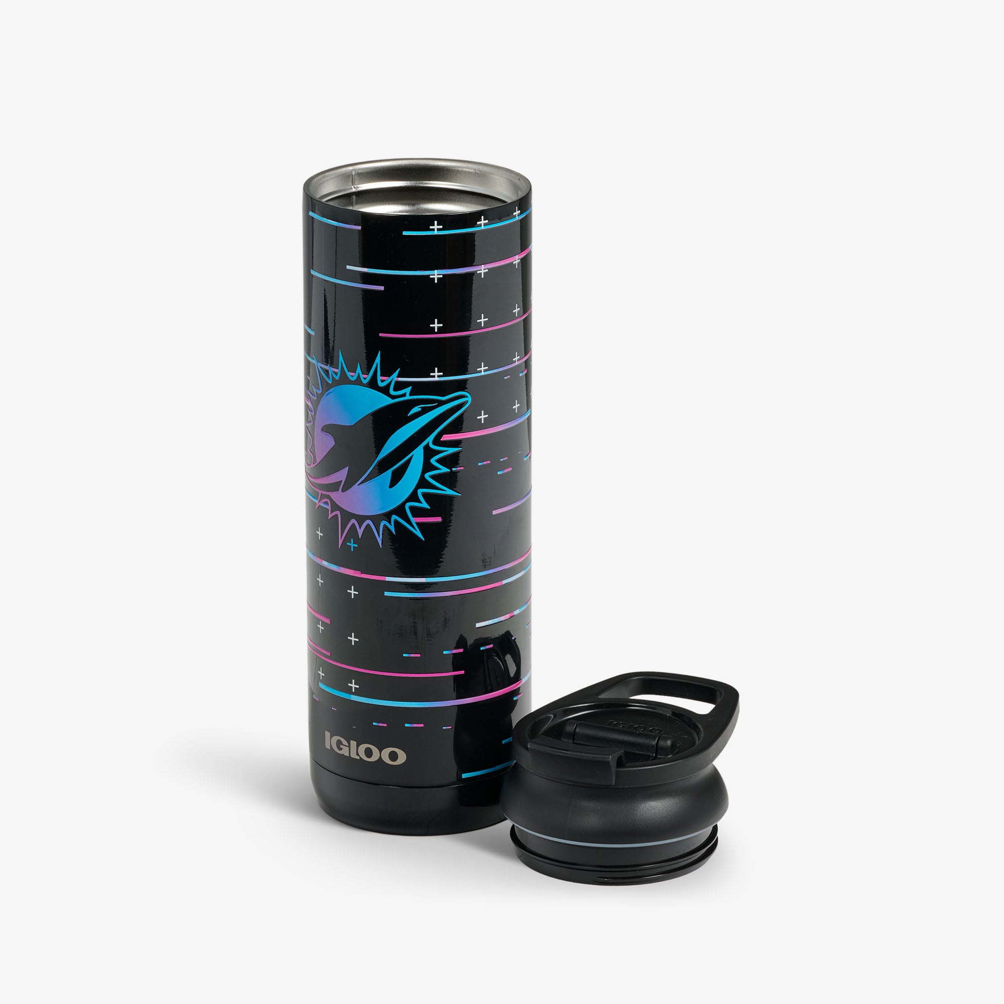 NFL Neon Miami Dolphins 20 Oz Flip ‘n’ Sip Tumbler - Image 3